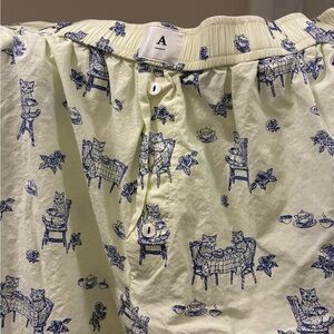Anthropologie Wren Boxer PJ Pants in Cat Print